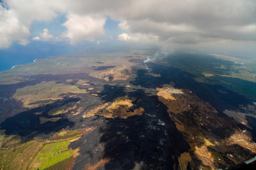 Aerial view of lava at Big Island Hawaii