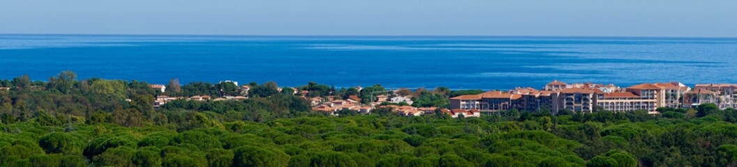 Panorama of a city at the ocean