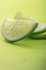 Close-up sliced limes