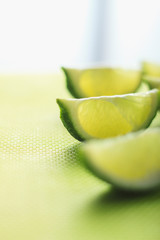 Close-up sliced limes