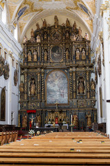 Fototapeta na wymiar Trnava, Slovakia. 2018/4/12. The reredos in the Saint John the Baptist Cathedral in Trnava.