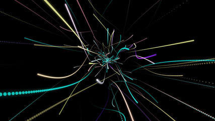 Abstract background with circles and lines. Different shades and thickness.