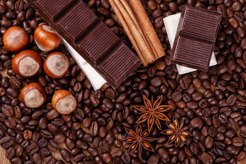 still life with chocolate and coffee