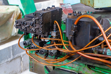 Hydraulic system of the metalworking machine unassembled