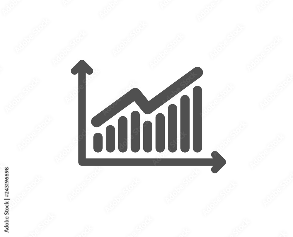 Poster chart icon. report graph or sales growth sign. analysis and statistics data symbol. quality design e