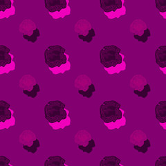Seamless background pattern with a variety of colored floral motifs.