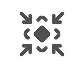 Minimize arrow icon. Small screen symbol. Minimise Navigation sign. Quality design element. Classic style icon. Vector
