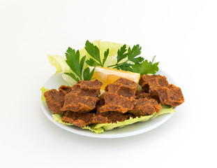 Traditional Turkish Raw Meat. ( Cig Kofte ) Turkish food..