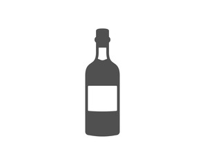Brandy bottle icon. Whiskey or Scotch alcohol sign. Quality design element. Classic style icon. Vector