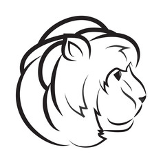 Lion head, illustration