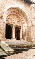 Gothic church in Aquitaine in France on a cloudy day