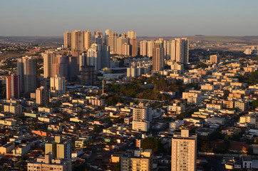 Aerial view of the urban landscape with buildings
