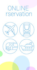 Thin line  ticket reservation banner.