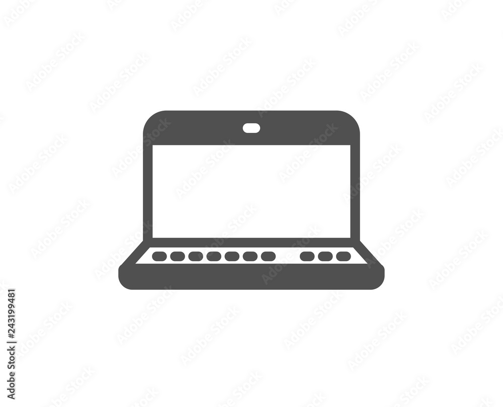Poster laptop computer icon. notebook sign. portable personal computer symbol. quality design element. clas