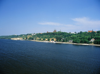 Naklejka premium Plock and Wisla river, Poland