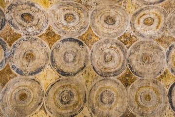 Painted patterns inside temples of Bagan Myanmar