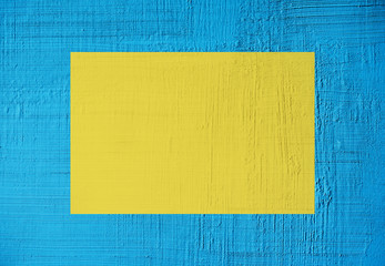 yellow blue Textured putty close-up. Vintage or grunge background texture Venetian stucco in the...