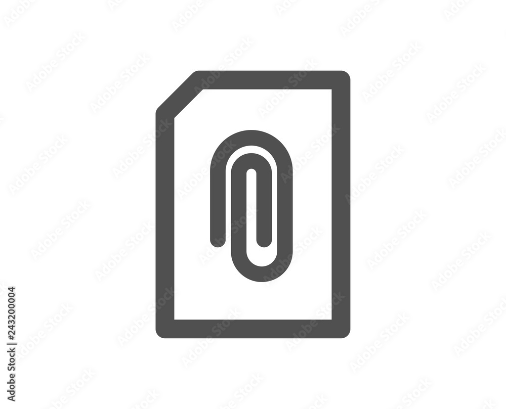 Poster attach document icon. information file sign. paper page concept symbol. upload data. quality design 