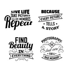 Quote typographical background about photography with illustration of camera in hand drawn sketch style. Template for card poster and banner in vintage style.