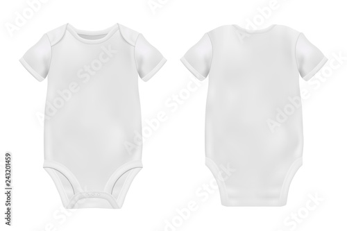 Download "Vector Realistic White Blank Baby Bodysuit Template, Mock ...