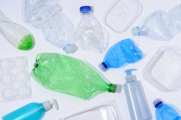 plastic bottles and containers