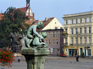 Bydgoszcz, Poland - June, 2008: Old Market Square - obrazy, fototapety, plakaty