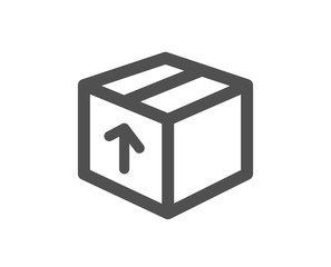 Delivery box icon. Logistics shipping sign. Parcels tracking symbol. Quality design element. Classic style icon. Vector
