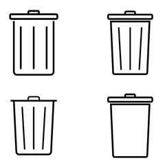 Outline Trash Icon isolated on white background