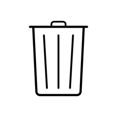 Outline Trash Icon isolated on white background