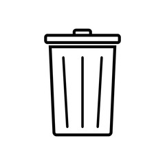 Outline Trash Icon isolated on white background