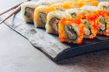 Japanese cuisine california roll and tuna roll