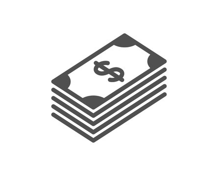 Cash money icon. Banking currency sign. Dollar or USD symbol. Quality design element. Classic style icon. Vector