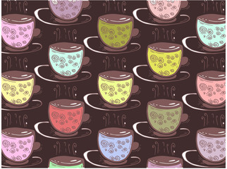 tea cups, tea time on a white background 