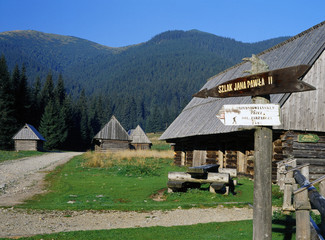 Shepherd's huts, tourist trial in Chocholowska Valley, Tatry mountains, Poland © Maciej