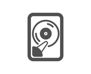 Hdd icon. Computer memory component sign. Data storage symbol. Quality design element. Classic style icon. Vector