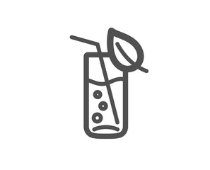 Water glass icon. Soda aqua drink sign. Drop symbol. Quality design element. Classic style icon. Vector
