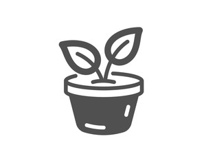 Leaves icon. Grow plant leaf sign. Environmental care symbol. Quality design element. Classic style icon. Vector