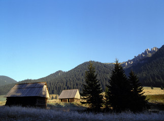 Shepherd's huts, Chocholowska Valley, Western Tatras, Tatry mountains, Poland © Maciej