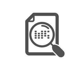 Search file icon. Find document sign. Magnify glass. Quality design element. Classic style icon. Vector