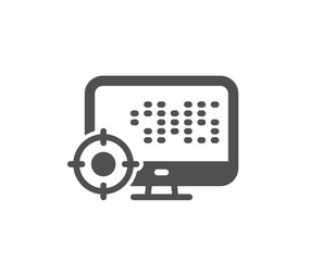 Seo computer icon. Search engine optimization sign. Target symbol. Quality design element. Classic style icon. Vector