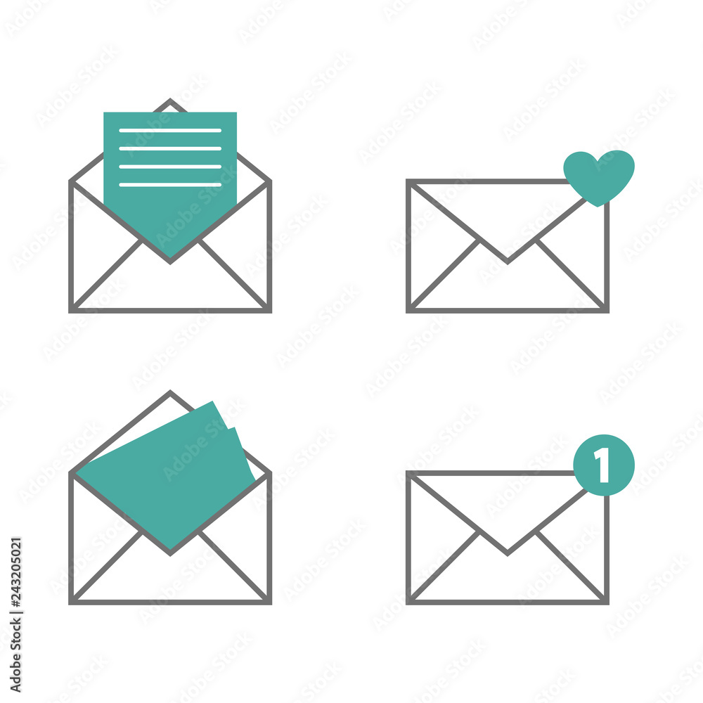 Poster mail icon and security protection,new email notification, privacy symbol.simple design style.vector 