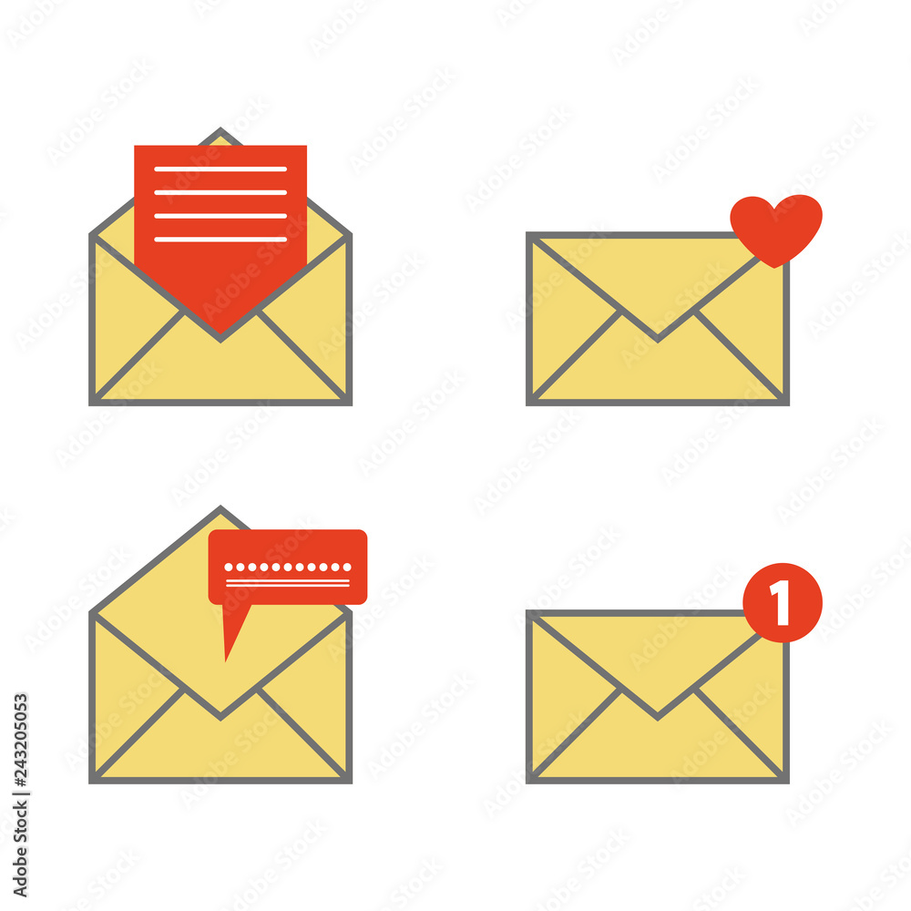 Poster mail icon and security protection,new email notification, privacy symbol.simple design style.vector 