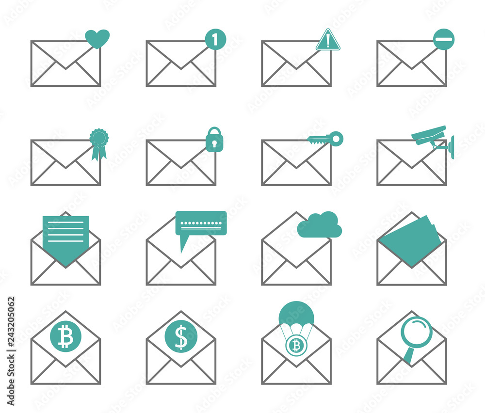 Poster mail icon and security protection,new email notification, privacy symbol.simple design style.vector 
