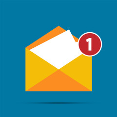 Mail icon,New email notification,Simple design style.vector illustration
