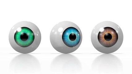 Three 3D eyes/ eyeballs - animation.