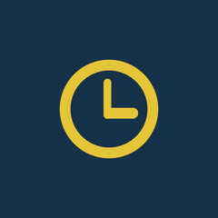 blue clock icon on white background. illustration for graphic