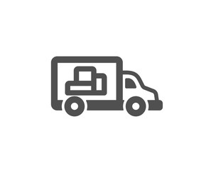 Truck transport icon. Transportation vehicle sign. Delivery symbol. Quality design element. Classic style icon. Vector