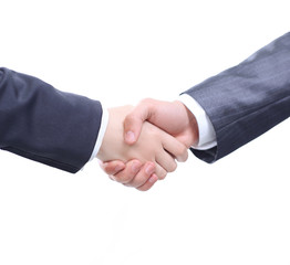 closeup.the handshake business partners. isolated on a white