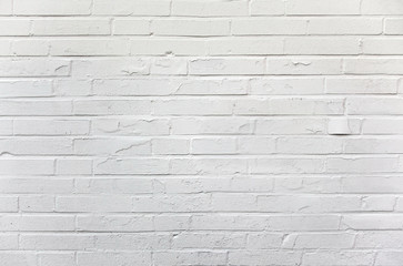 Weiß gestrichene Wand aus Ziegelsteinen als Textur Hintergrund