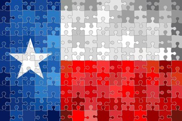 Texas flag made of puzzle background - Illustration